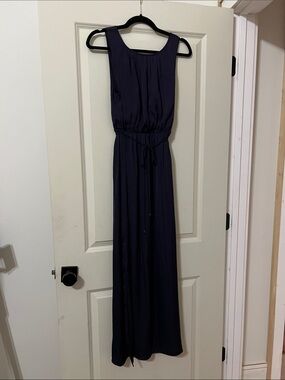 GAP Navy Sleeveless Maxi Dress with Waist Tie